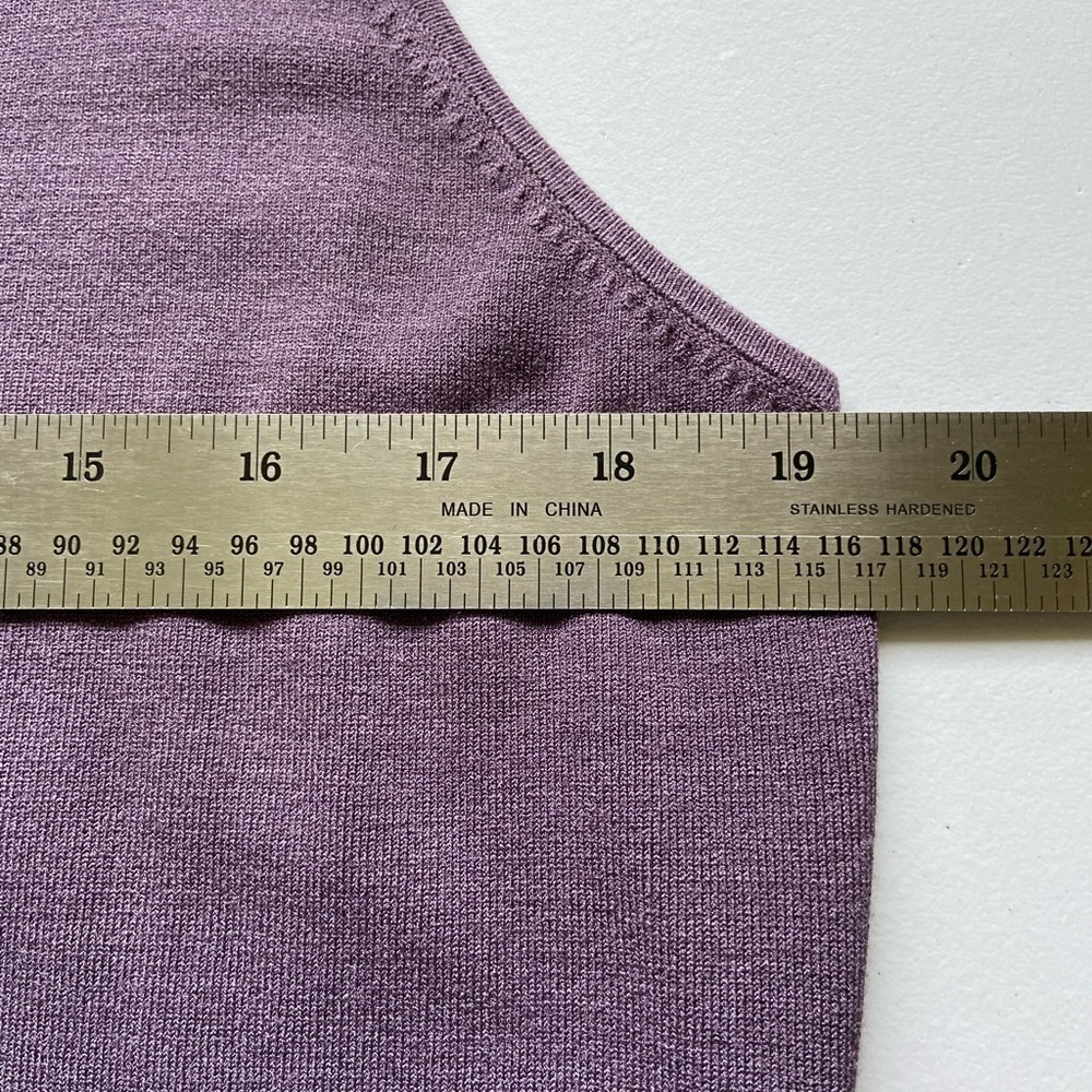 LIKE NEW — Eileen Fisher Sweater Tank Top Purple Large Silk Blend Round Neck - Picture 6 of 9